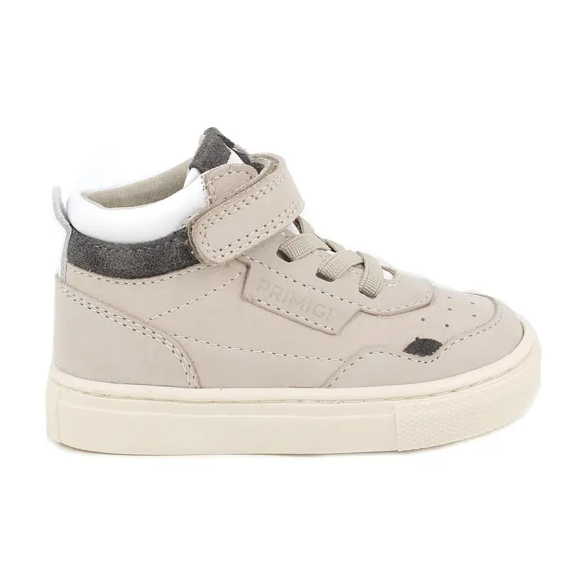 Sneakers da bambino beige con strap