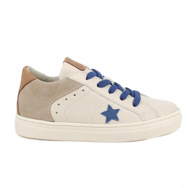 Sneakers da bambino beige con zip