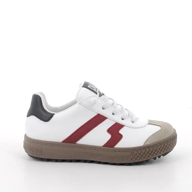 Sneakers da bambino bianco con lacci