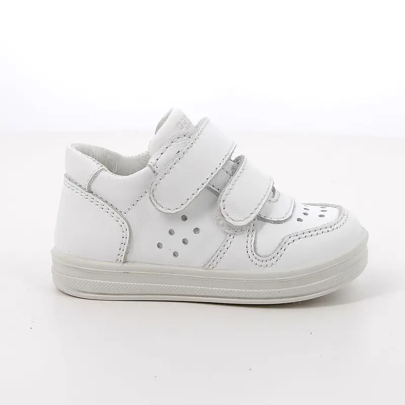 Sneakers da bambino bianco con strap