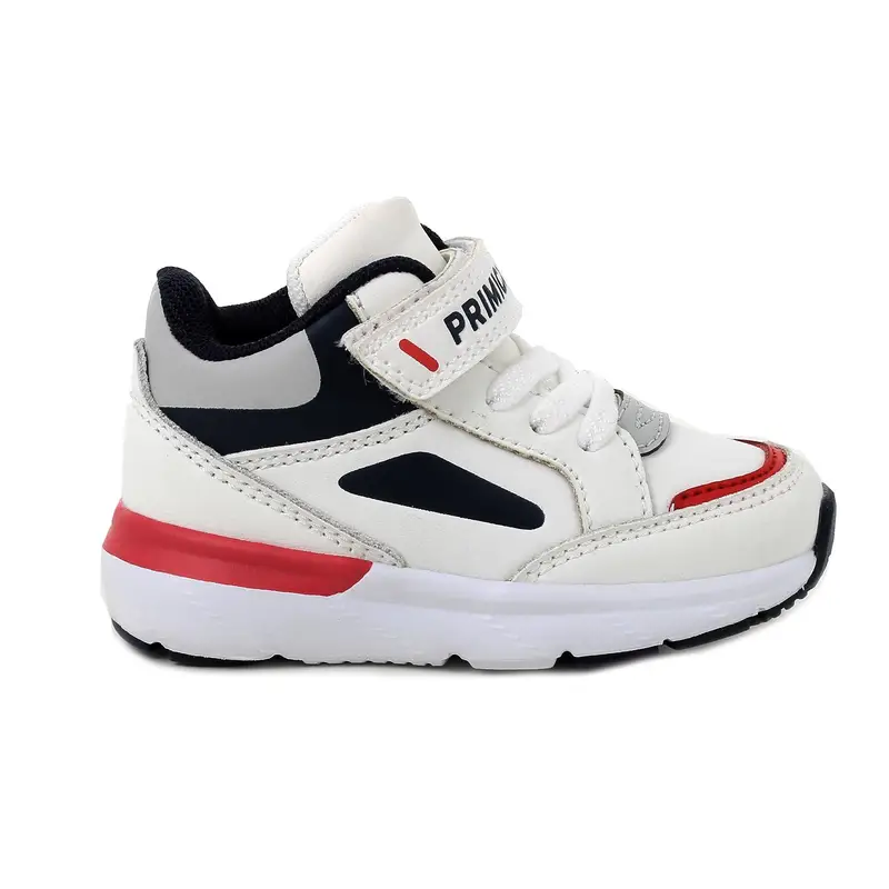 Sneakers da bambino bianco con strap