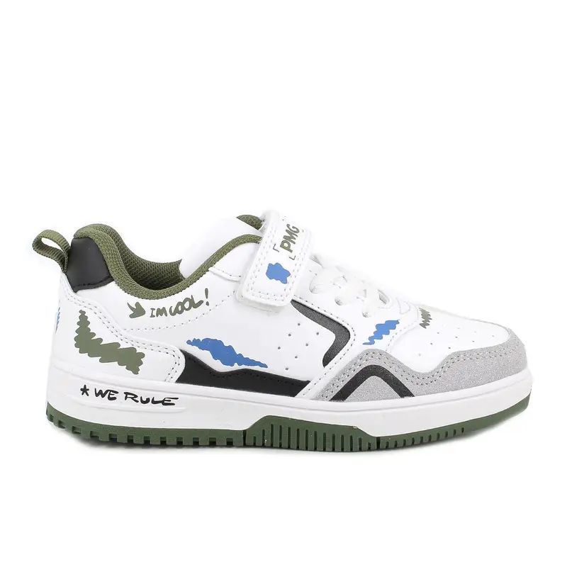 Sneakers da bambino bianco con strap