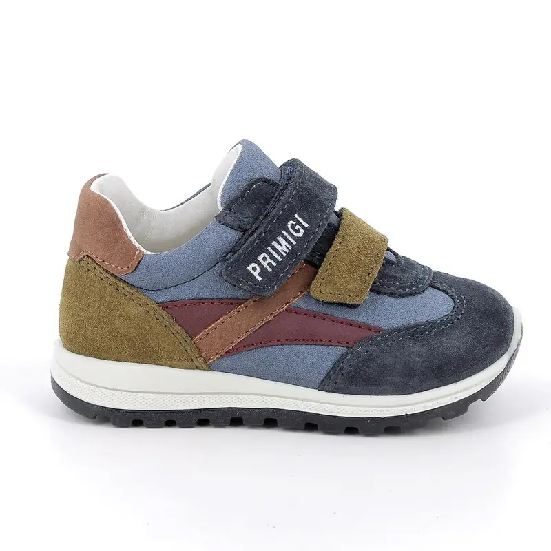 Sneakers da bambino blu con strap