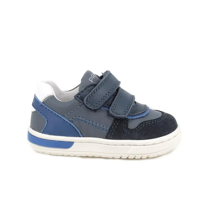Sneakers da bambino blu con strap