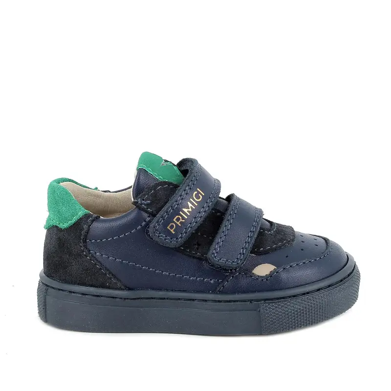 Sneakers da bambino blu con strap