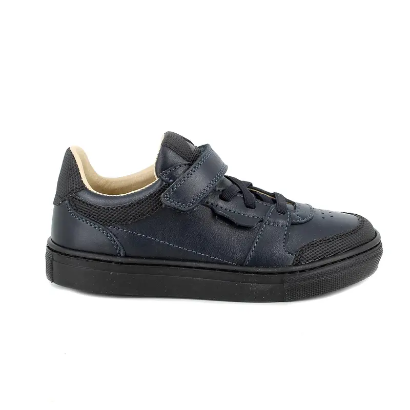 Sneakers da bambino blu con strap