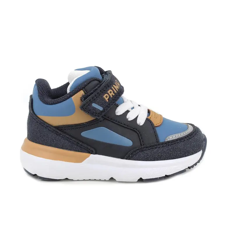 Sneakers da bambino blu con strap