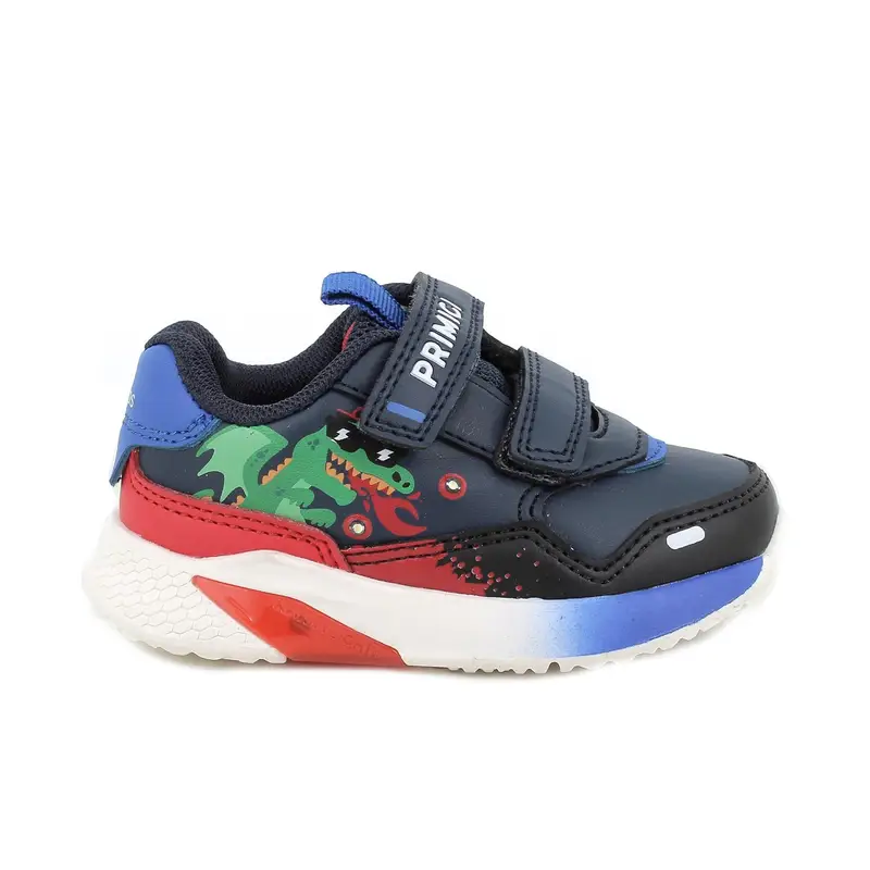 Sneakers da bambino blu con strap