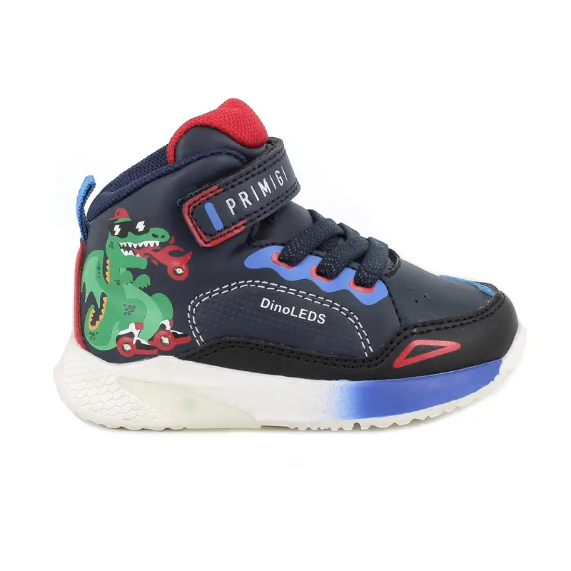 Sneakers da bambino blu con strap