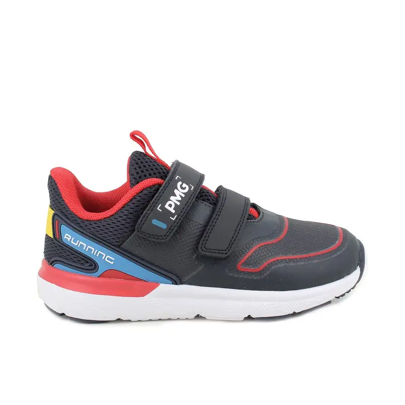 Sneakers da bambino blu con strap