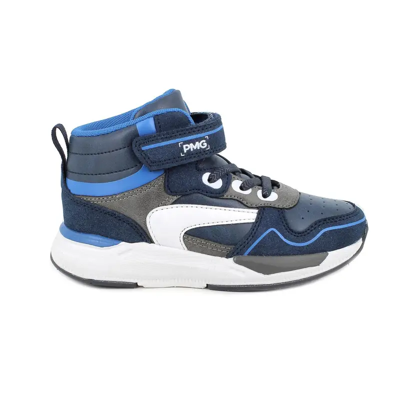 Sneakers da bambino blu con strap