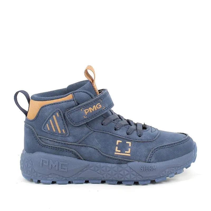 Sneakers da bambino blu con strap