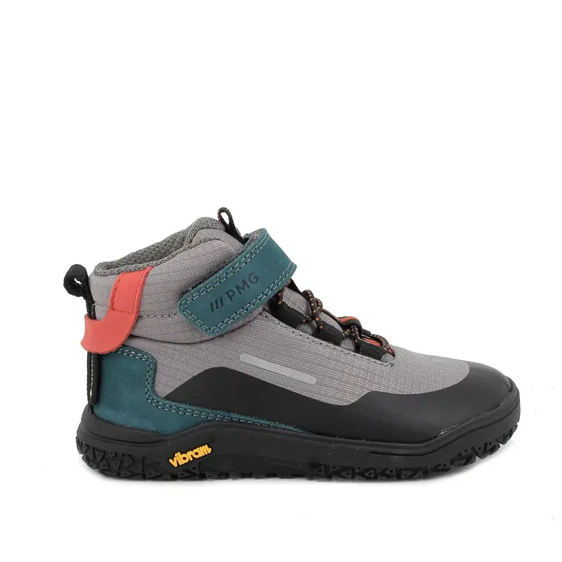 Sneakers da bambino grigio con strap