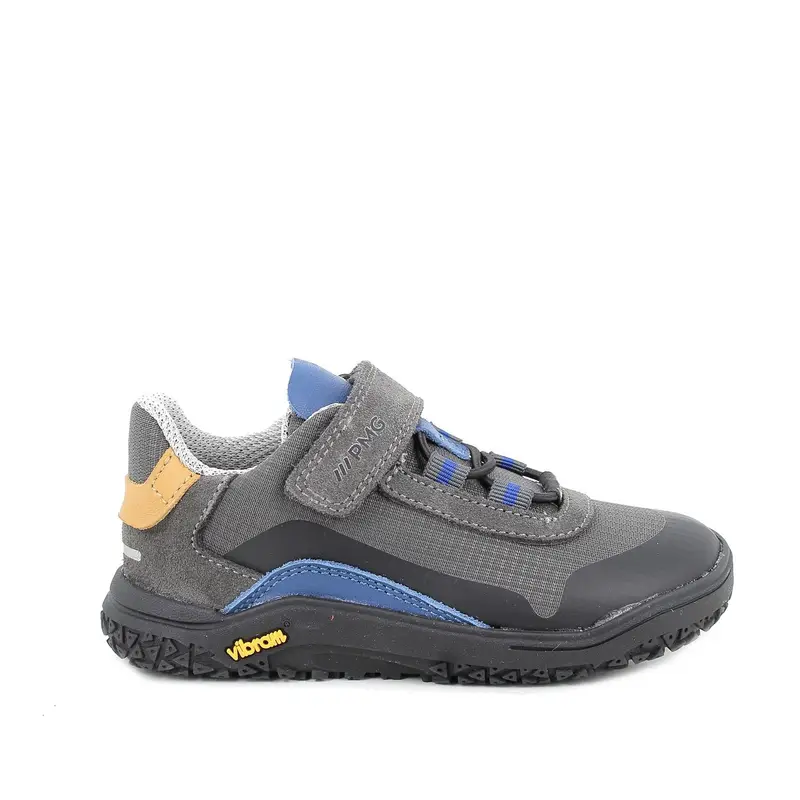 Sneakers da bambino grigio con strap
