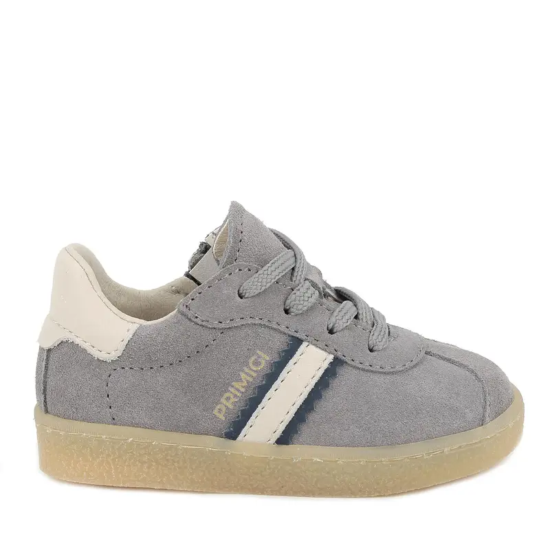 Sneakers da bambino grigio con zip