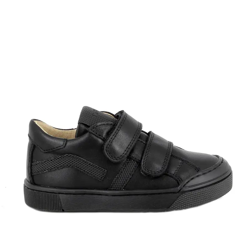Sneakers da bambino nero con strap