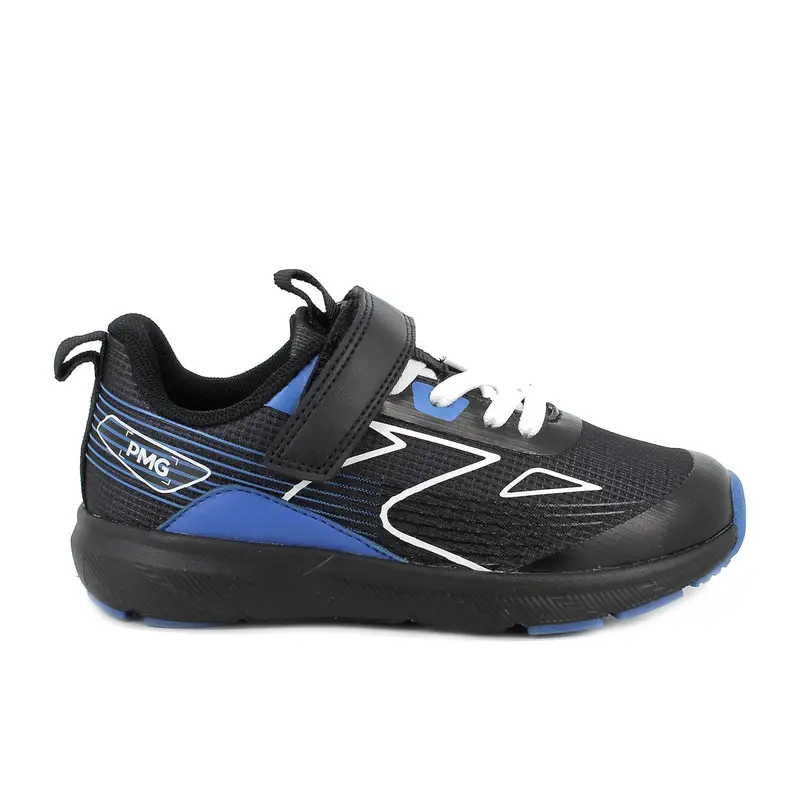 Sneakers da bambino nero con strap