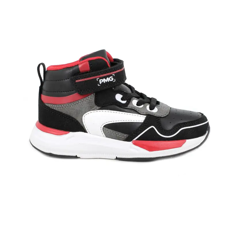 Sneakers da bambino nero con strap