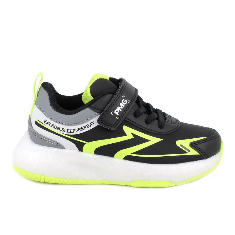 Sneakers da bambino nero con strap