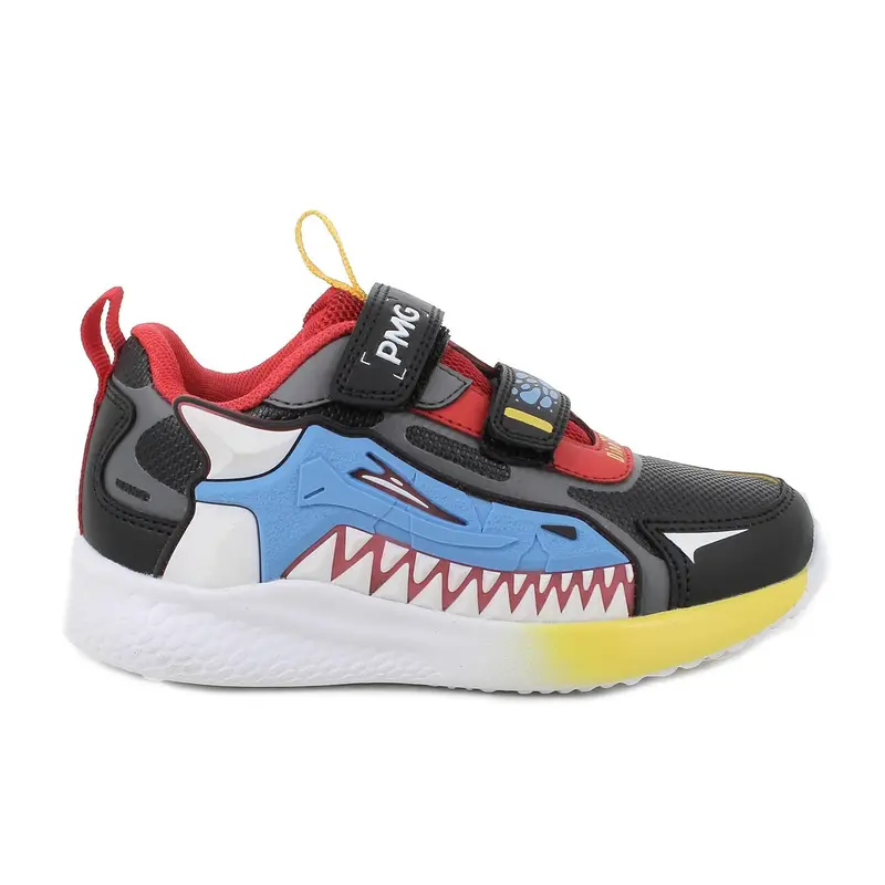 Sneakers da bambino nero con strap