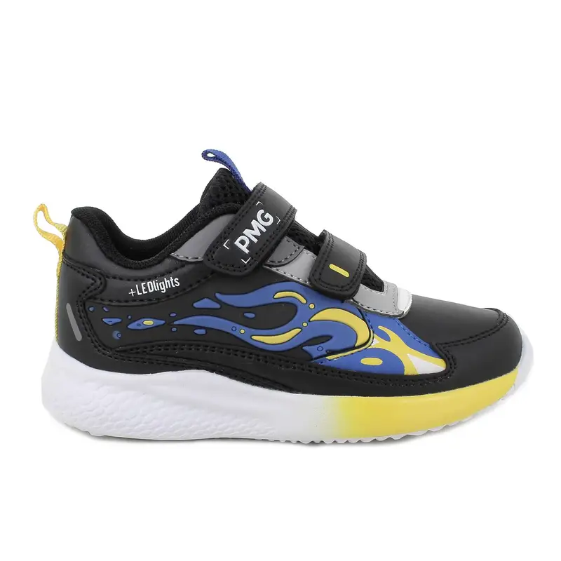 Sneakers da bambino nero con strap