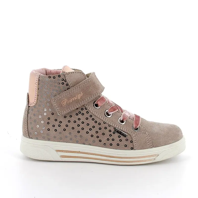 Sneakers gore-tex da bambina beige con strap