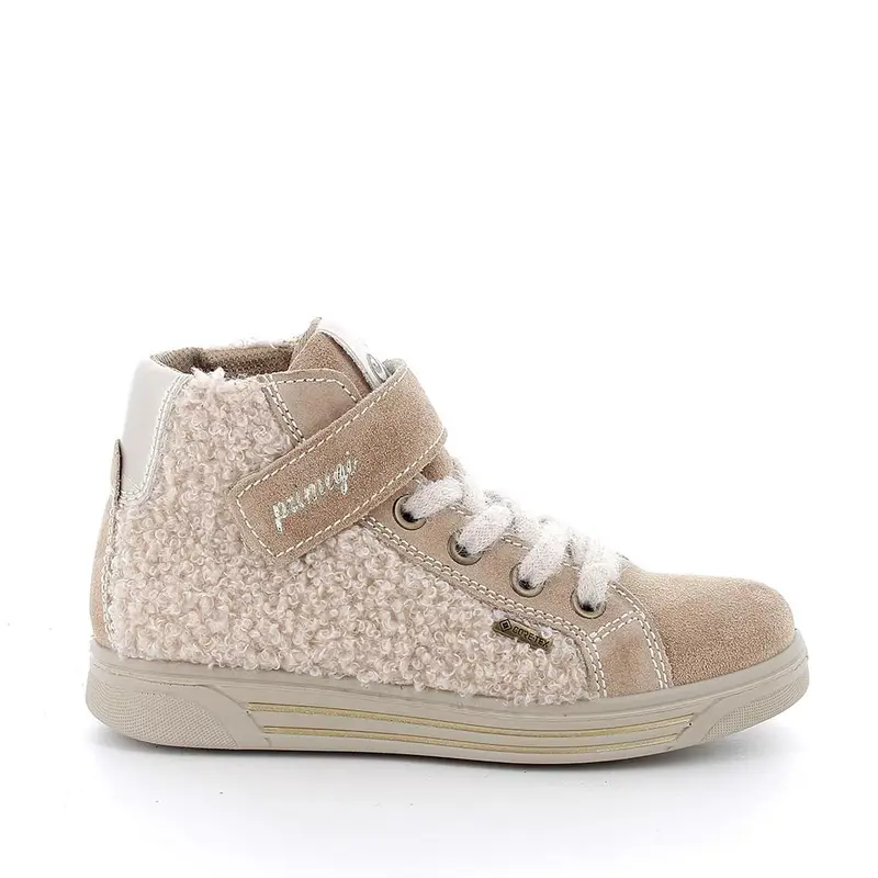 Sneakers gore-tex da bambina beige con strap