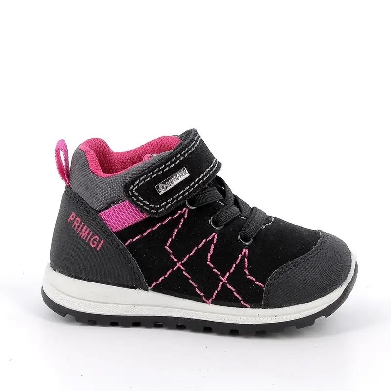 Sneakers gore-tex da bambina nero con strap
