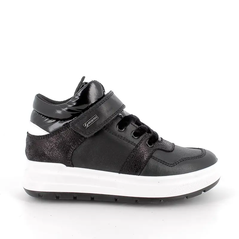 Sneakers gore-tex da bambina nero con strap