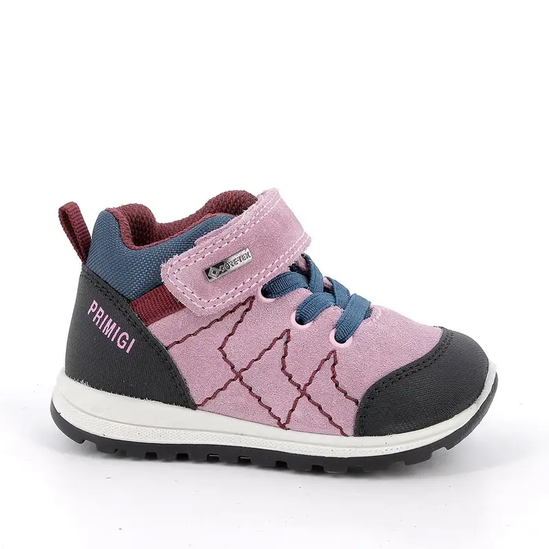 Sneakers gore-tex da bambina rosa con strap