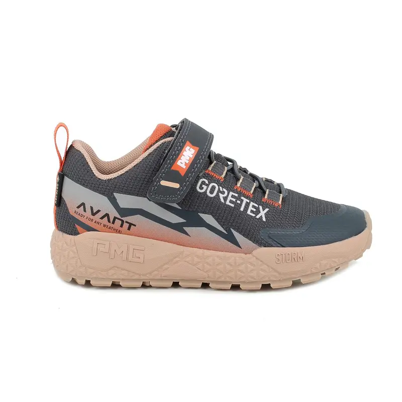 Sneakers gore-tex da bambino grigio con strap