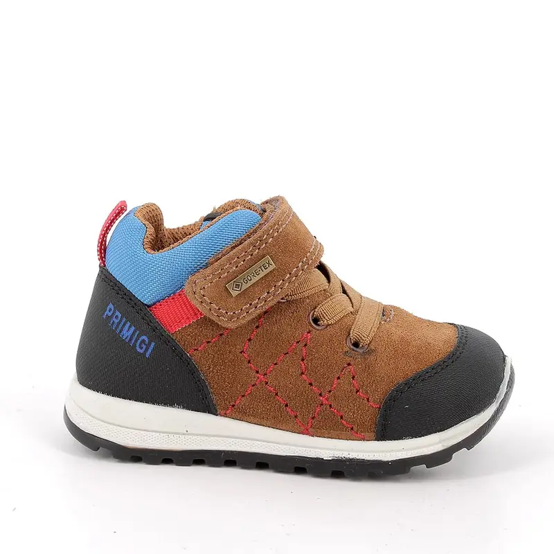 Sneakers gore-tex da bambino marrone con strap