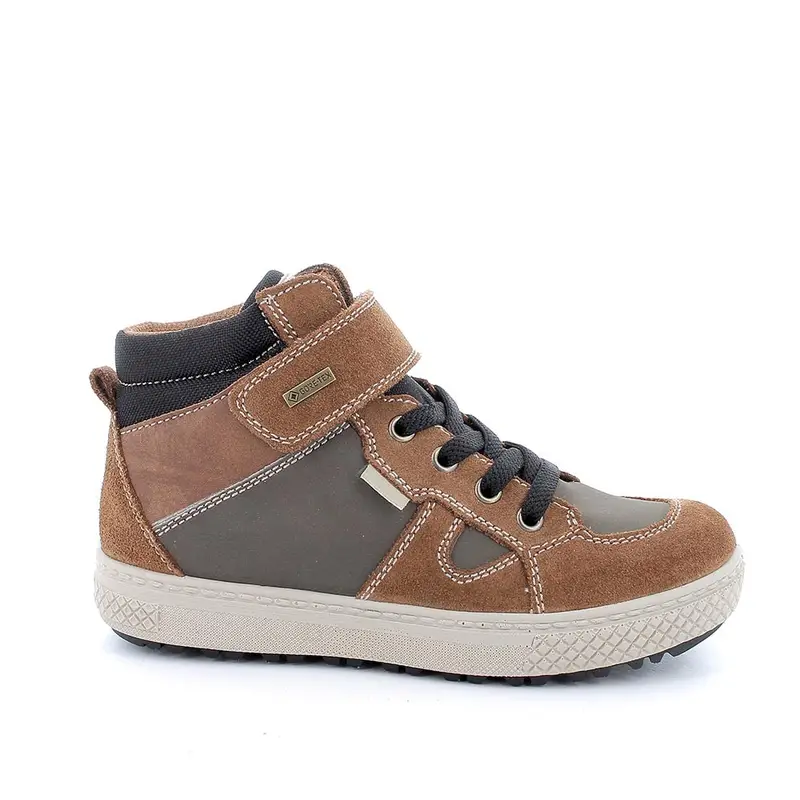 Sneakers gore-tex da bambino marrone con strap