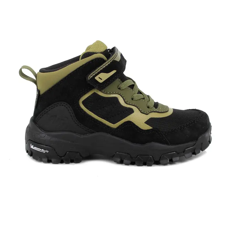 Sneakers gore-tex da bambino nero e verde con strap