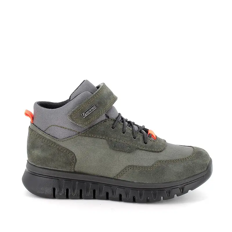 Sneakers gore-tex da bambino verde con strap