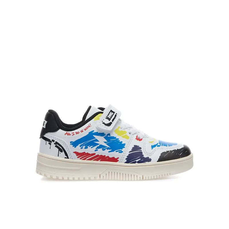 Sneakers multicolor da bimbo in pelle con disegni