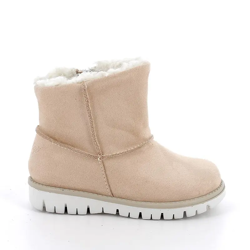 Stivaletti da bambina beige con zip