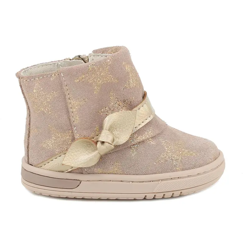 Stivaletti da bambina beige con zip
