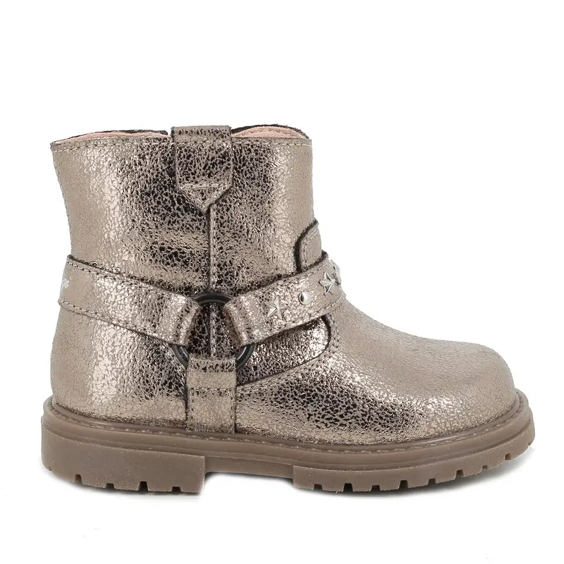 Stivaletti da bambina platino con zip