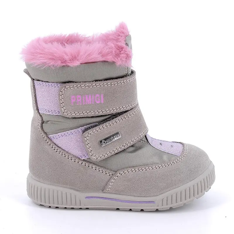 Stivaletti gore-tex da bambina beige con strap