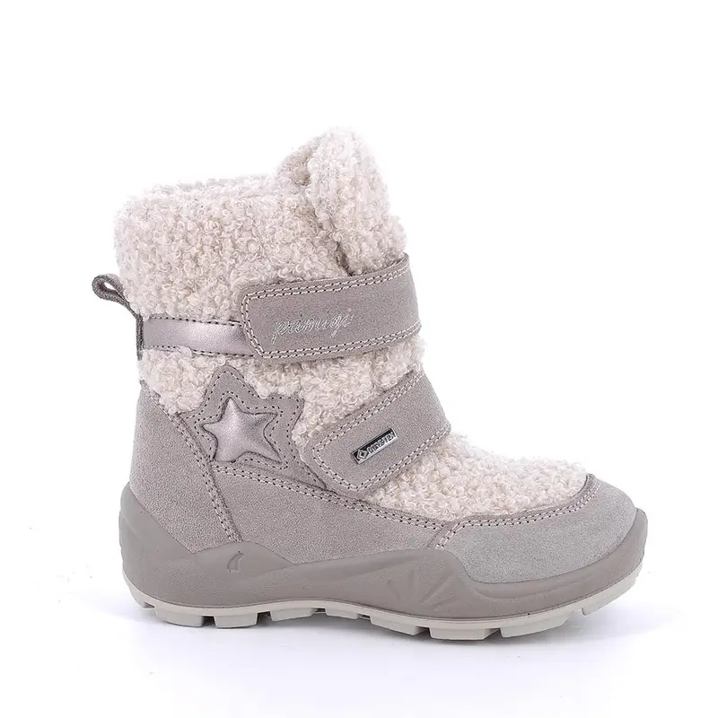 Stivaletti gore-tex da bambina beige con strap