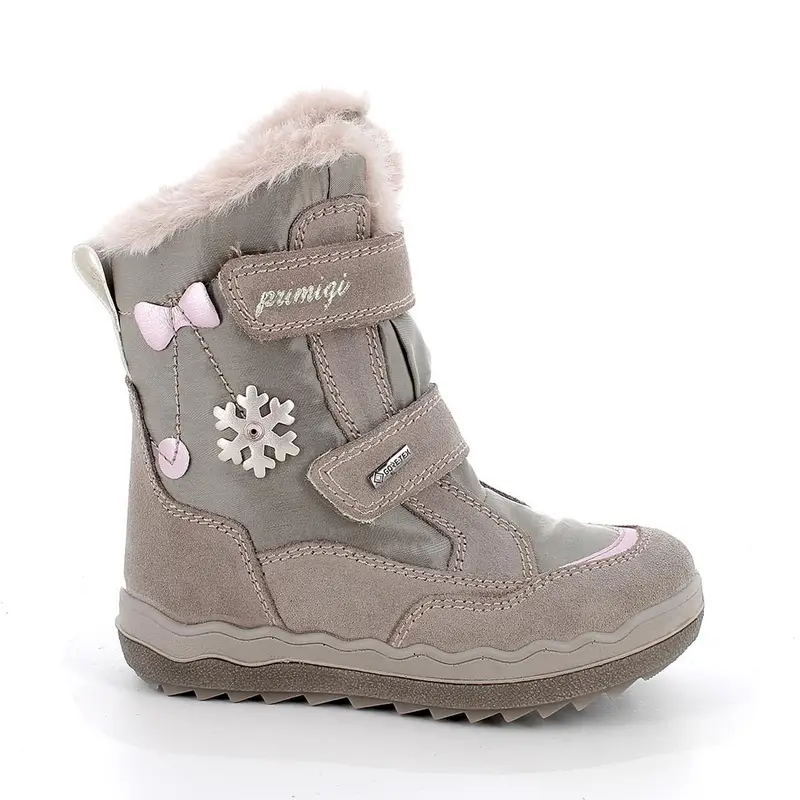 Stivaletti gore-tex da bambina beige con strap