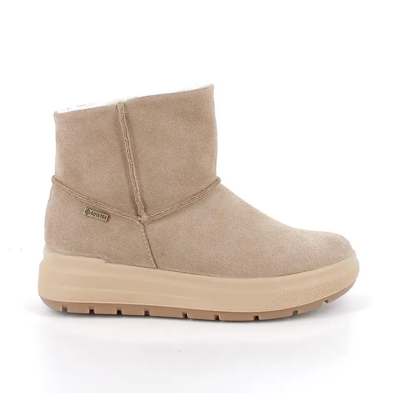 Stivaletti gore-tex da bambina beige con zip
