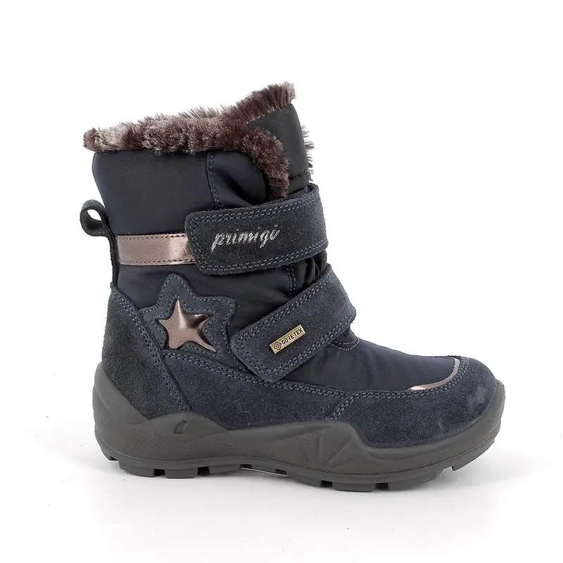 Stivaletti gore-tex da bambina blu con strap