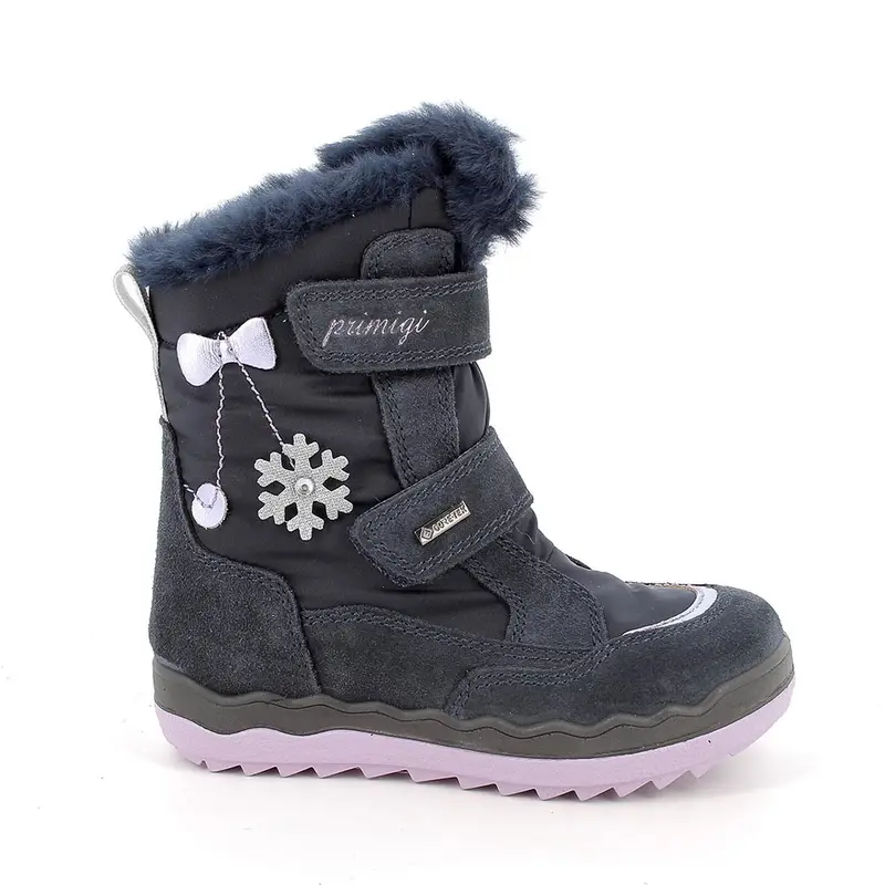 Stivaletti gore-tex da bambina blu con strap