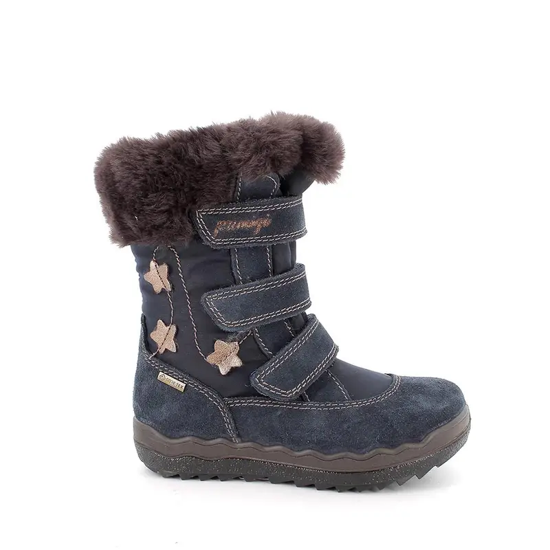 Stivaletti gore-tex da bambina blu con strap