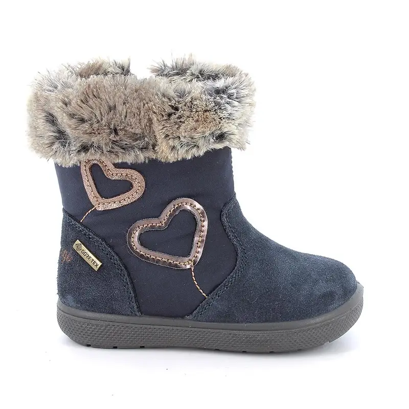 Stivaletti gore-tex da bambina blu con zip