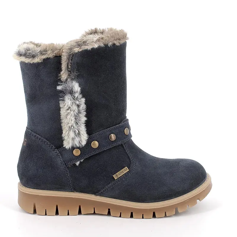 Stivaletti gore-tex da bambina blu con zip