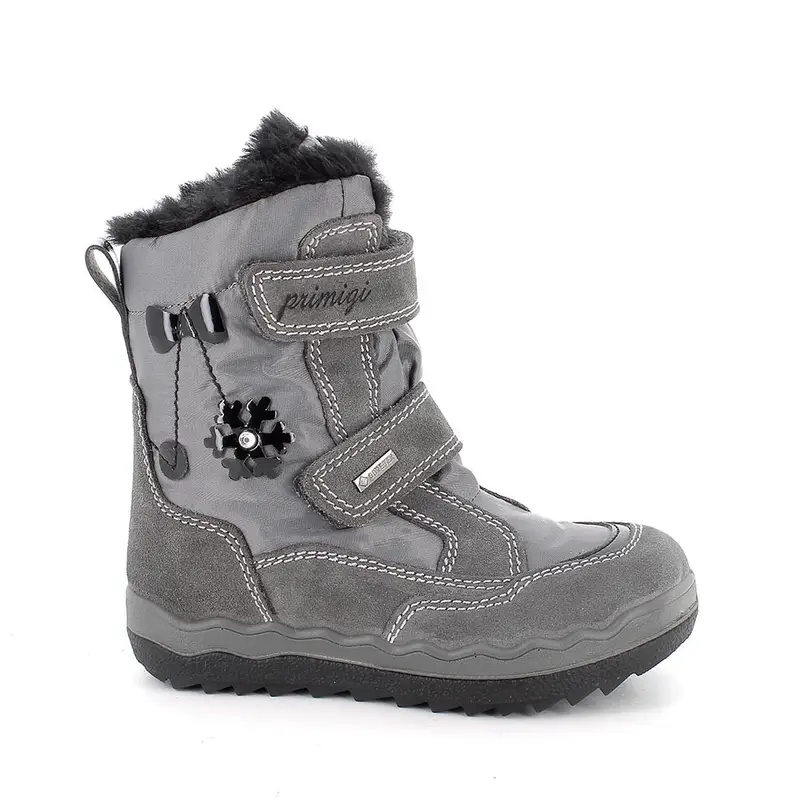 Stivaletti gore-tex da bambina grigio con strap