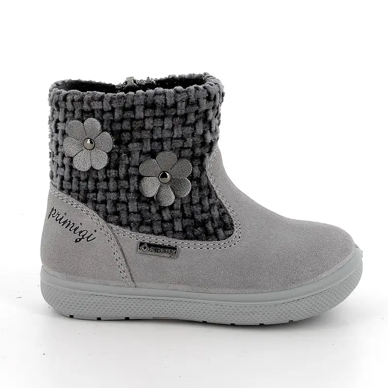 Stivaletti gore-tex da bambina grigio con zip